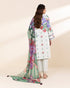 Unstitched Women's Off White Lawn 3 Piece Suit